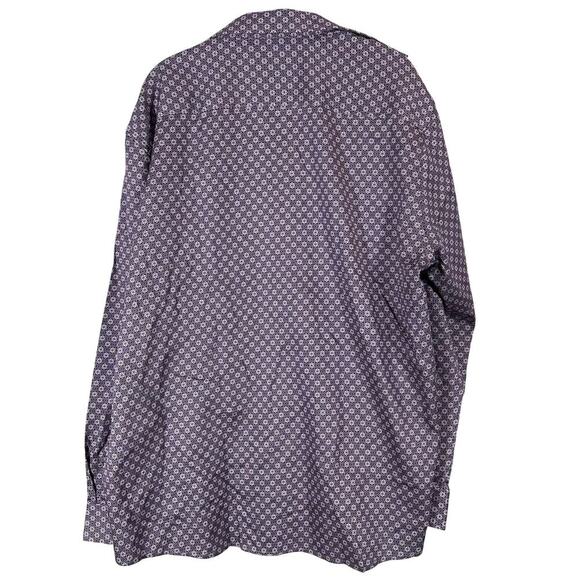 Johnston & Murphy Shirt Mens XXL Button Up Geometric Floral Cotton Long Sleeve - Picture 8 of 13
